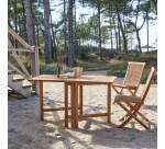 Table de jardin pliable Capri en acacia massif 2 à 4 personnes