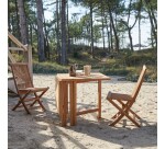 Table de jardin pliable Capri en acacia massif 2 à 4 personnes