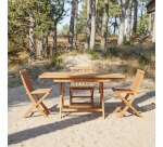 Table d'extérieur extensible en bois d'acacia 4-6 pers Capri H 75 x L 120 x P 70 cm