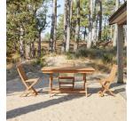 Table d'extérieur extensible en bois d'acacia 4-6 pers Capri H 75 x L 120 x P 70 cm