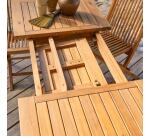 Table d'extérieur extensible en bois d'acacia 4-6 pers Capri H 75 x L 120 x P 70 cm