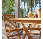 Table d'extérieur extensible en bois d'acacia 4-6 pers Capri H 75 x L 120 x P 70 cm