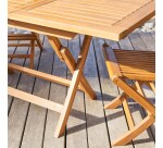 Table d'extérieur extensible en bois d'acacia 4-6 pers Capri H 75 x L 120 x P 70 cm