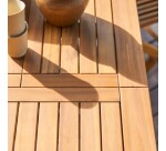 Table d'extérieur extensible en bois d'acacia 4-6 pers Capri H 75 x L 120 x P 70 cm