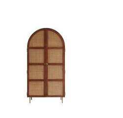 Armoire en orme et cannage Lisbeth