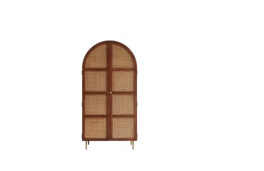 Armoire en orme et cannage Lisbeth