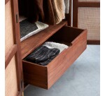 Armoire en orme et cannage Lisbeth