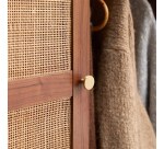 Armoire en orme et cannage Lisbeth