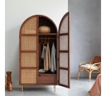 Armoire en orme et cannage Lisbeth