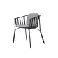 Fauteuil Grazi en aluminium noir et tissu gris