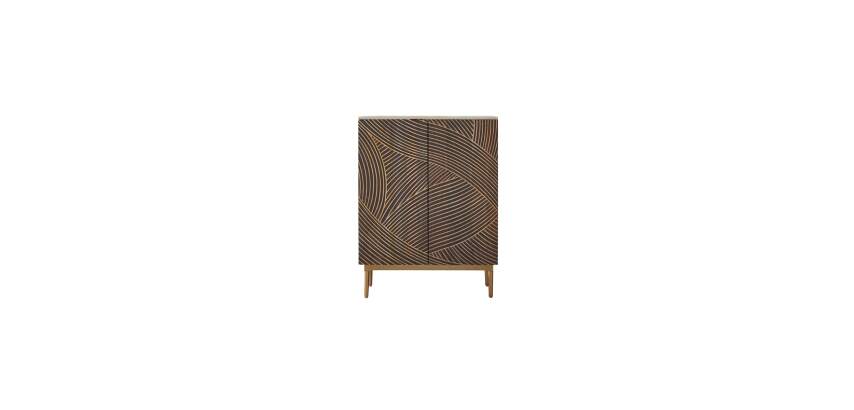 Bahut en manguier massif et terrazzo L 80 cm Bilal