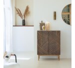 Bahut en manguier massif et terrazzo L 80 cm Bilal