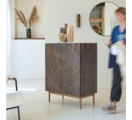 Bahut en manguier massif et terrazzo L 80 cm Bilal