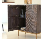 Bahut en manguier massif et terrazzo L 80 cm Bilal