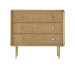 Commode de rangement en chêne massif et cannage Come