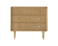 Commode de rangement en chêne massif et cannage Come