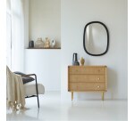 Commode de rangement en chêne massif et cannage Come