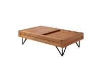 Table basse Bonnie en acacia massif, rectangulaire 120 x 68 cm