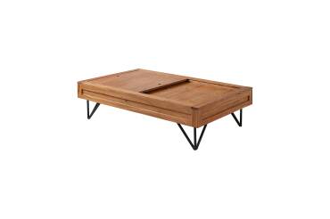 Table basse Bonnie en acacia massif, rectangulaire 120 x 68 cm