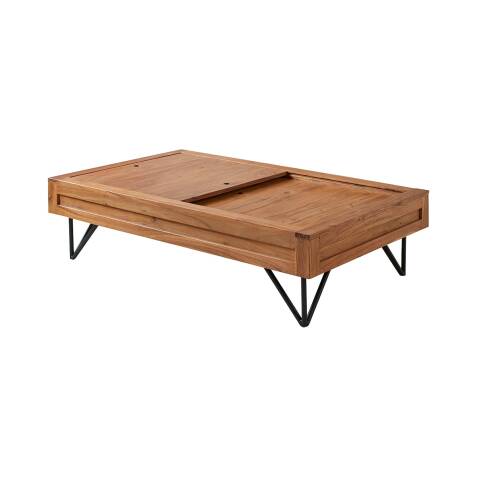 Table basse Bonnie en acacia massif, rectangulaire 120 x 68 cm