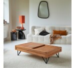 Table basse Bonnie en acacia massif, rectangulaire 120 x 68 cm
