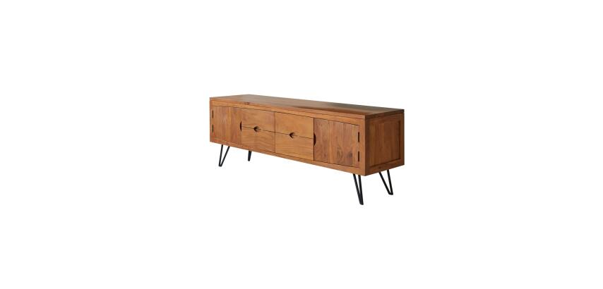 Meuble tv en acacia massif 180 cm bonnie