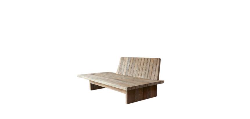 Banquette en bois de teck recyclé Joaquin, 3 places H 76 x L 200 x P 100 cm