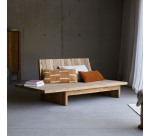 Banquette en bois de teck recyclé Joaquin, 3 places H 76 x L 200 x P 100 cm