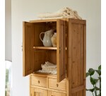 Armoire de rangement en pin massif recyclé Naturel Yuki