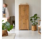 Armoire de rangement en pin massif recyclé Naturel Yuki