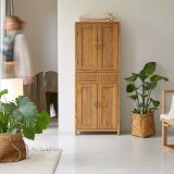 Armoire de rangement en pin massif recyclé Naturel Yuki