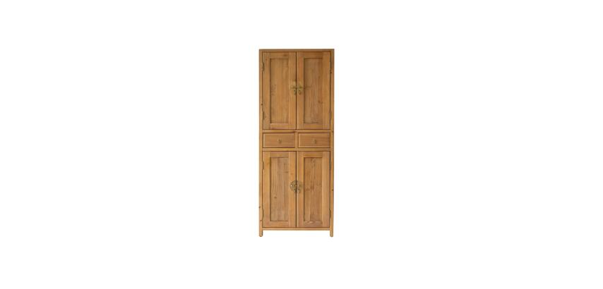 Armoire de rangement en pin massif recyclé Naturel Yuki