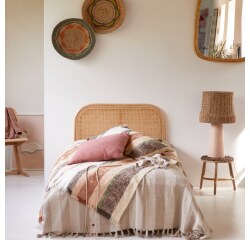 Tête de lit en tiges de rotin Josephine H 80 x L 90 x P 3 cm