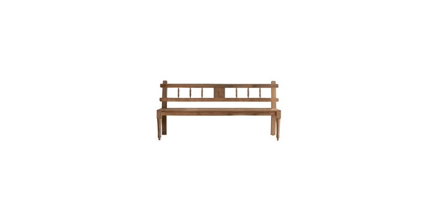 Banc Paula en teck massif recyclé, largeur 195 cm