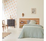 Tête de lit enfant avec étagères en bois de teck Urbain H 76 x L 135 x P 5 cm