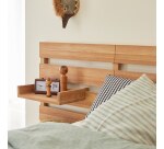 Tête de lit enfant avec étagères en bois de teck Urbain H 76 x L 135 x P 5 cm