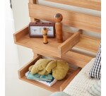 Tête de lit enfant avec étagères en bois de teck Urbain H 76 x L 135 x P 5 cm