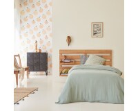 Tête de lit enfant avec étagères en bois de teck Urbain H 76 x L 135 x P 5 cm