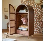 Armoire en orme et cannage Lisbeth