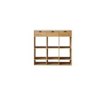 Bibliothèque basse en chêne massif et terrazzo premium White Miho