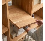 Bibliothèque basse en chêne massif et terrazzo premium White Miho