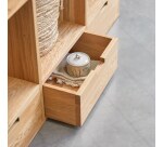 Bibliothèque basse en chêne massif et terrazzo premium Pink Miho