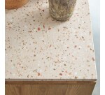 Bibliothèque basse en chêne massif et terrazzo premium Pink Miho