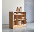 Bibliothèque basse en chêne massif et terrazzo premium Pink Miho