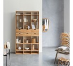 Bibliothèque haute en chêne massif Miho