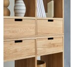 Bibliothèque haute en chêne massif Miho