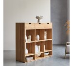 Bibliothèque basse en chêne massif Miho