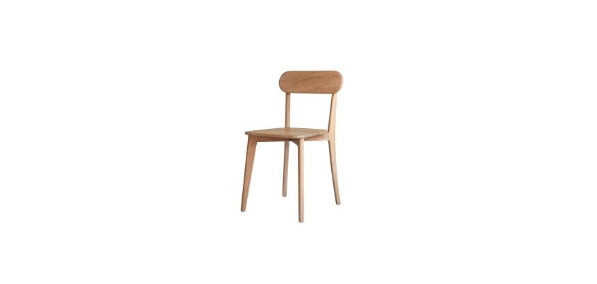 Ensemble de 2 Chaises en bois de chêne Abel H 85 x L 48 x P 49 cm