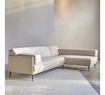 Canapé d'angle droit Finn, en tissu, 4 places, écru