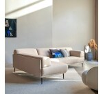 Canapé d'angle gauche Finn en tissu, 4 places, écru